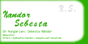 nandor sebesta business card