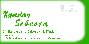 nandor sebesta business card